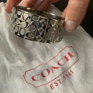 Large Coach Silver Bangle